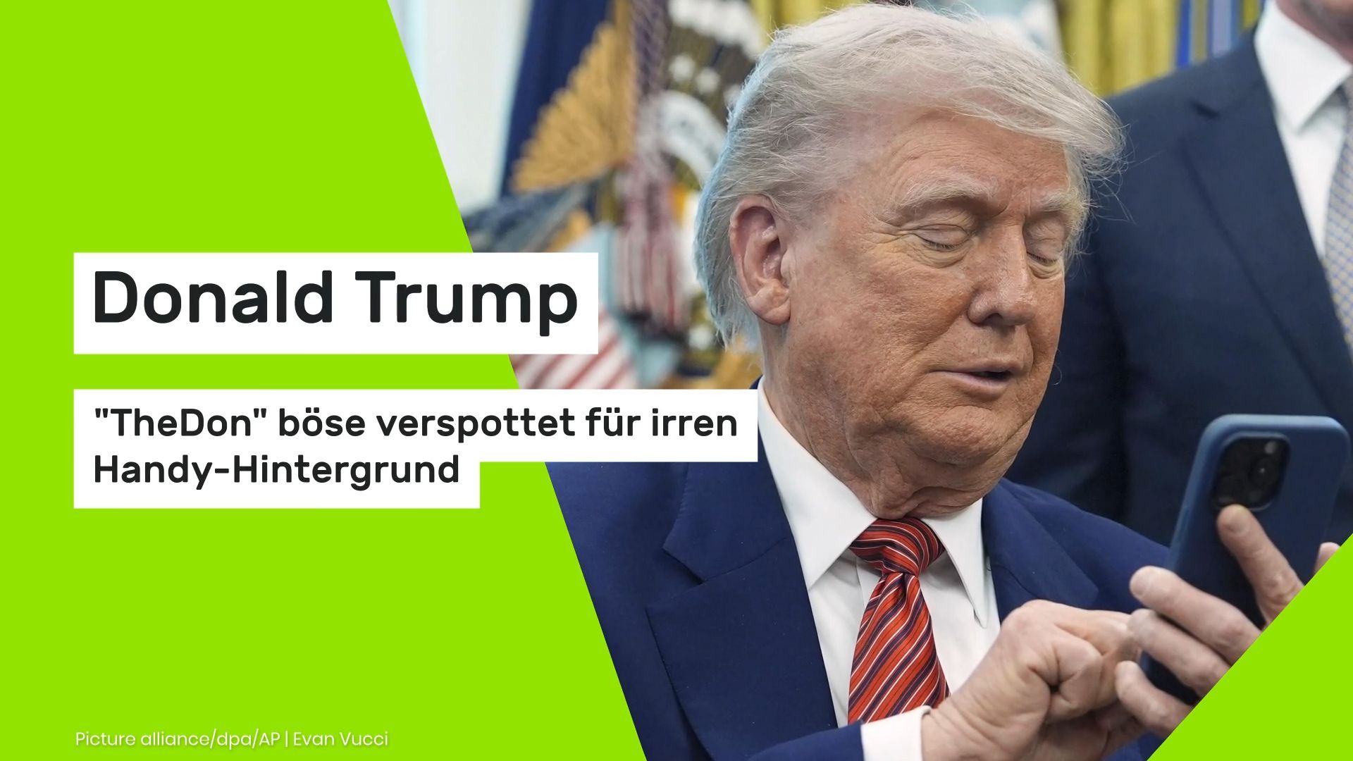 Video: Donald Trump: "The Don" böse verspottet für irren Handy-Hintergrund