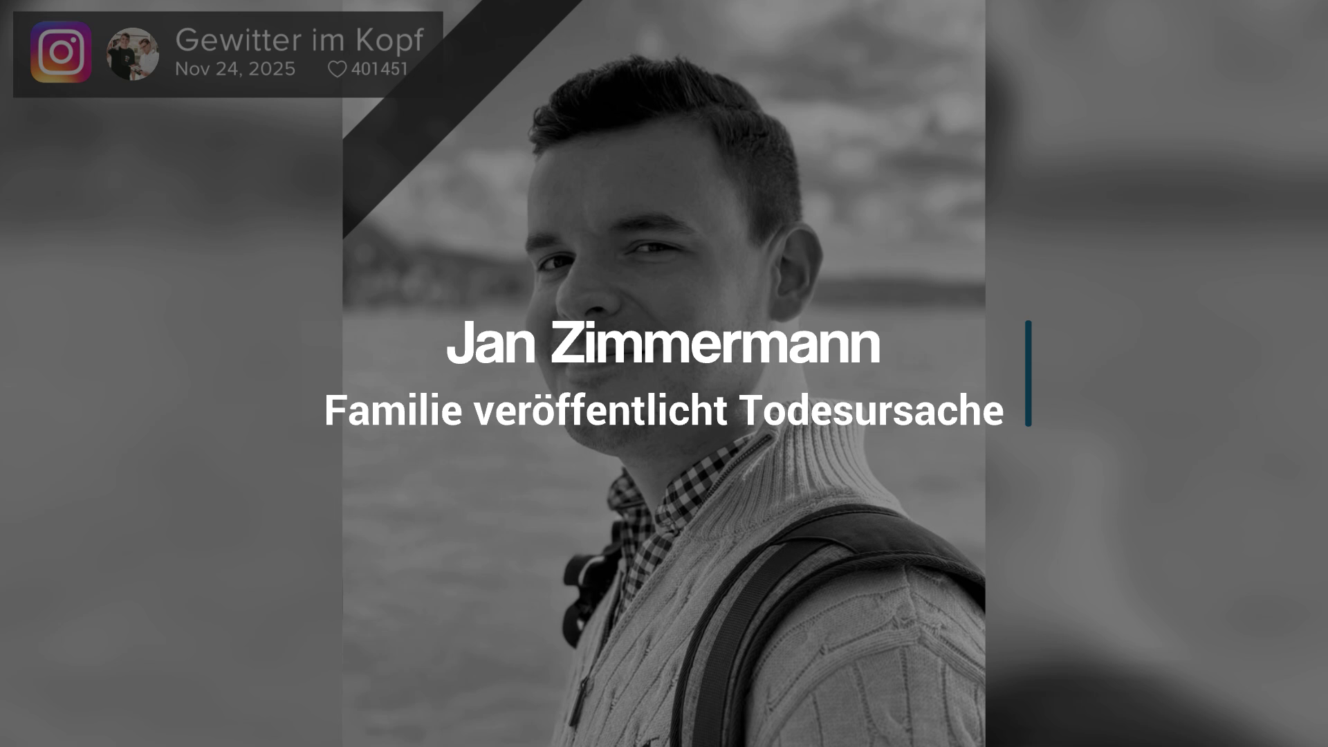 Jan Zimmermann (†27): Family gives cause of death of YouTuber 