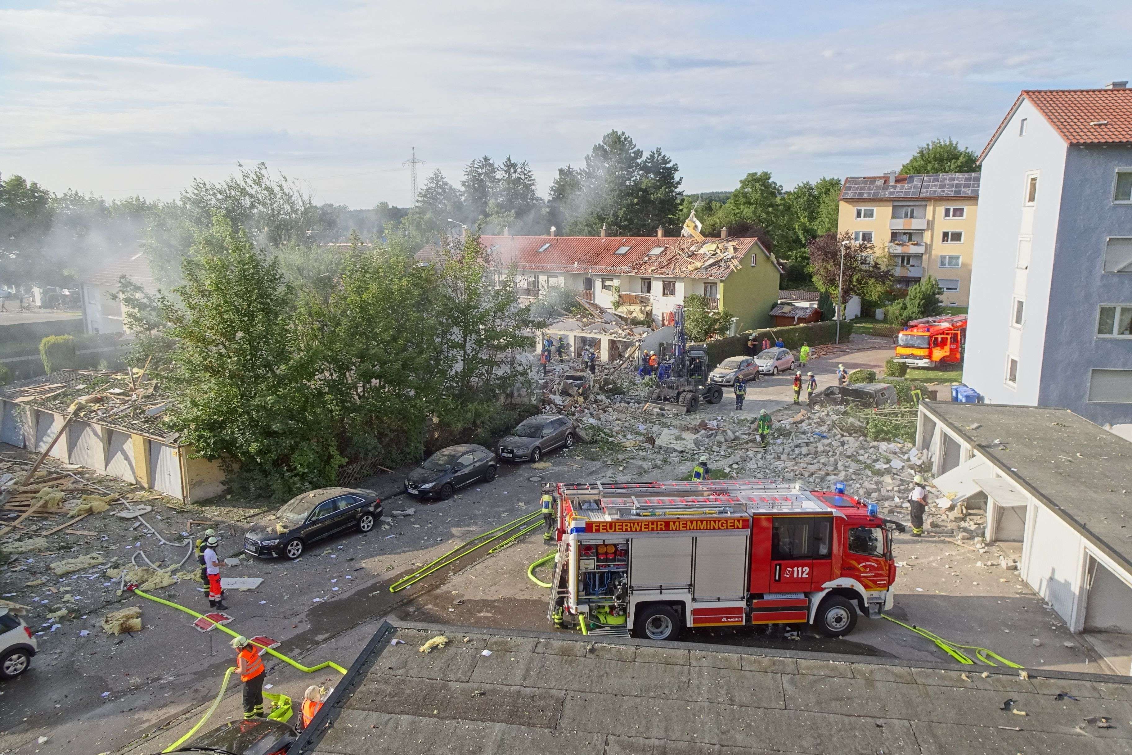 Explosion in einem Wohnhaus in Memmingen