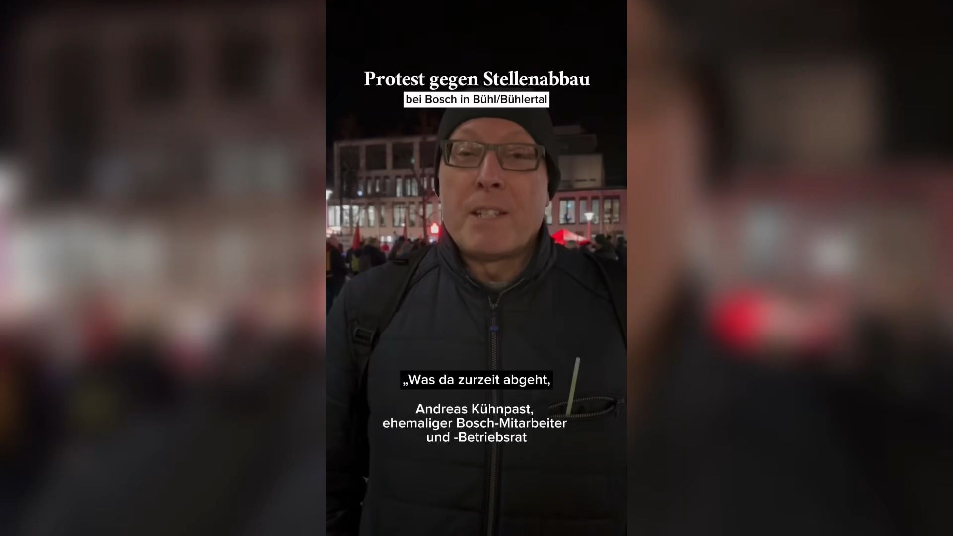 Video: Protest in Bühl gegen den geplanten Stellenabbau beim Automobilzulieferer Bosch