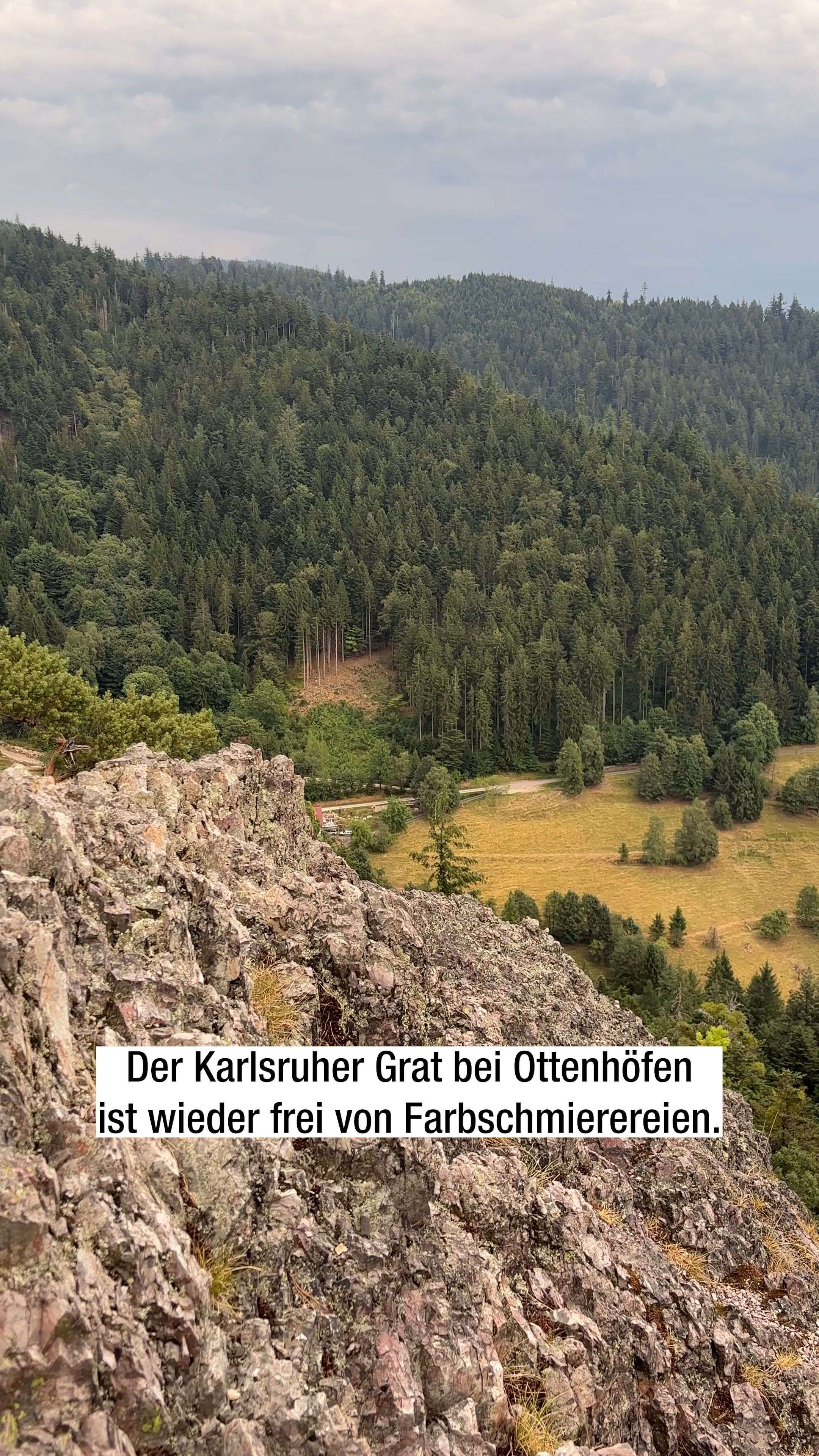 Video: Karlsruher Grat wieder frei von Farbschmierereien