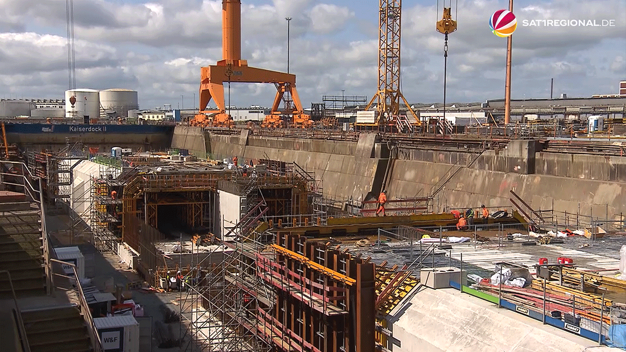 Video: Weserquerung per Tunnel: Lloyd Werft in Bremerhaven fertigt erste Elemente