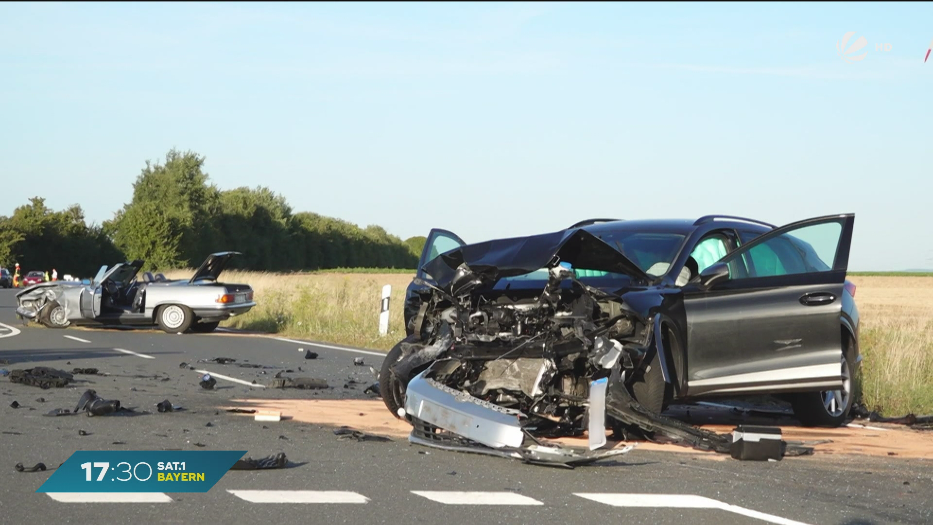 Video: Auto-Unfall im Raum Würzburg: Zwei Menschen sterben