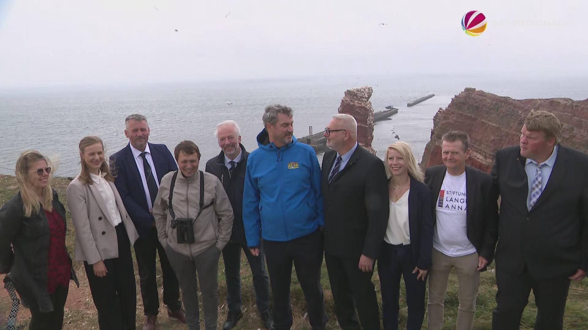 Video: Bayerns Ministerpräsident Söder besucht Nordseeinsel Helgoland