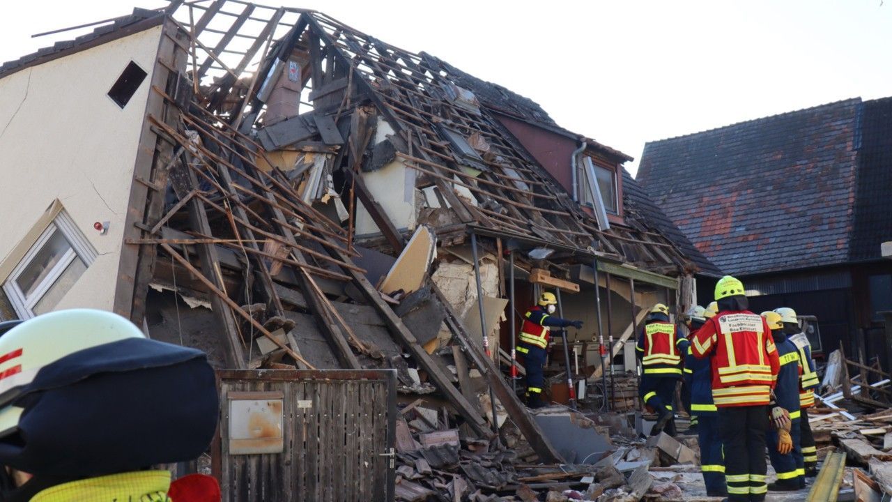 Das eingestürzete Haus in Stutensee