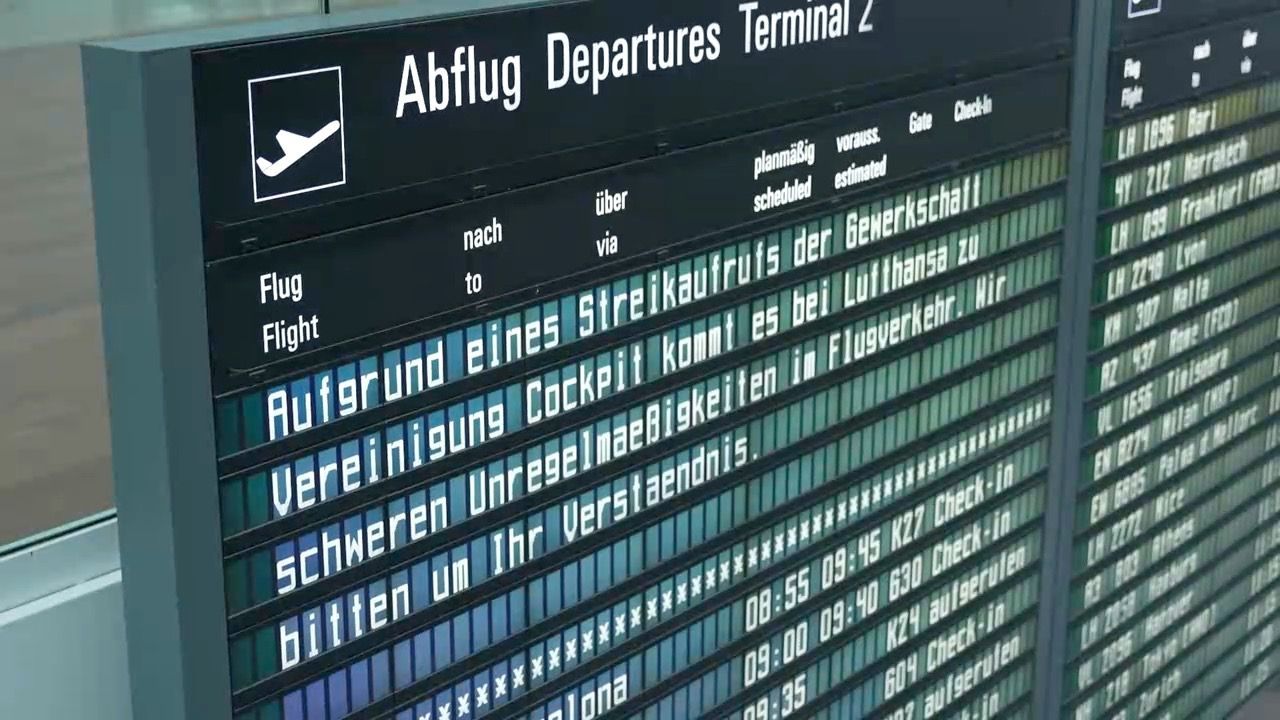 Video: Streik bei Lufthansa-Piloten: Hunderte Flugausfälle in München