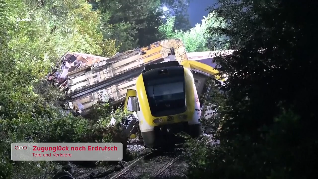 Video: Zugunglück in Süddeutschland: Drei Tote nach Unwetter-Mure bei Riedlingen